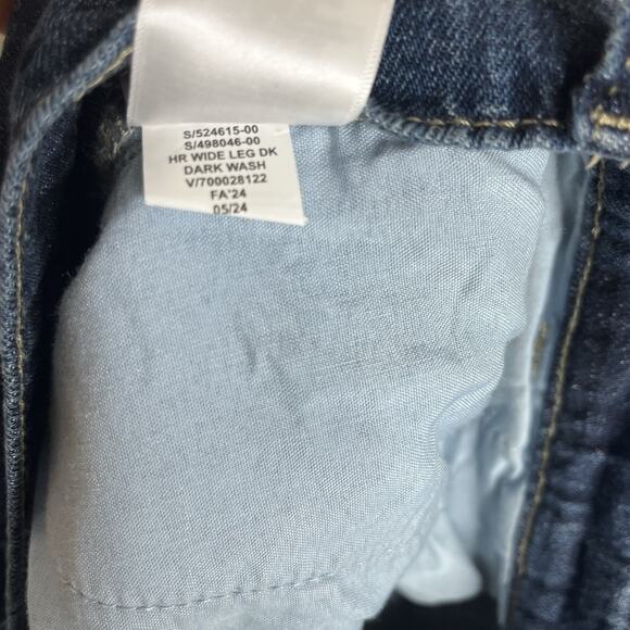 Gap High Rise Wide Leg Jeans Womens 16/33 Dark Wash Pleated Loose Skater Baggy - Picture 7 of 7